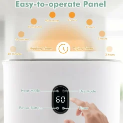 Tangkula 35L Large Towel Warmer Bucket, Luxury Hot Towel Heater w/ 20-90Min Timer & 2-5H Drying Mode (White, 35L)