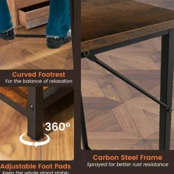 Tangkula L Shaped Computer Desk, Corner Home Office Desk with 2 Outlets & 2 USB Ports