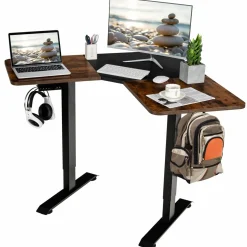 Tangkula L Shaped Electric Standing Desk, 59.5 Inch Corner Stand Up Desk