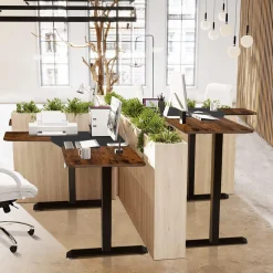 Tangkula L Shaped Electric Standing Desk, 59.5 Inch Corner Stand Up Desk