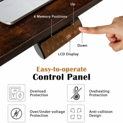Tangkula L Shaped Electric Standing Desk, 59.5 Inch Corner Stand Up Desk
