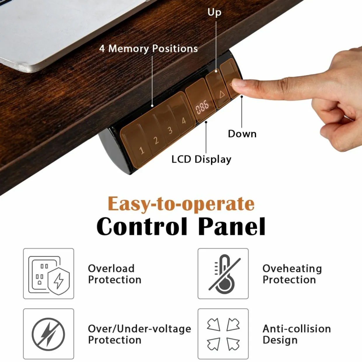 Tangkula L Shaped Electric Standing Desk, 59.5 Inch Corner Stand Up Desk