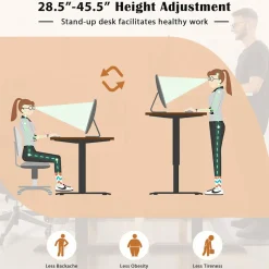 Tangkula L Shaped Electric Standing Desk, 59.5 Inch Corner Stand Up Desk