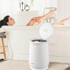 Tangkula 21L Towel Warmer Bucket for Bathroom, Large Towel Warmer w/Flip-Top Lid, 60 Min Auto Shut Off