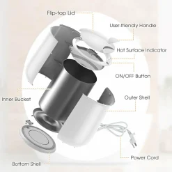 Tangkula 21L Towel Warmer Bucket for Bathroom, Large Towel Warmer w/Flip-Top Lid, 60 Min Auto Shut Off