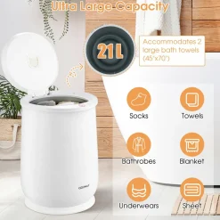 Tangkula 21L Towel Warmer Bucket for Bathroom, Large Towel Warmer w/Flip-Top Lid, 60 Min Auto Shut Off