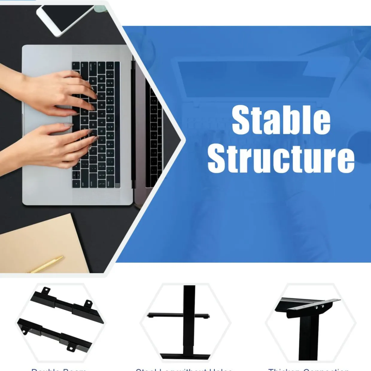 Tangkula Large L Shaped Dual Motor Standing Desk, 72" Electric Height Adjustable Stand Up Desk with 3 Memory Positions