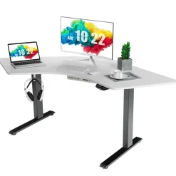 Tangkula Large L Shaped Dual Motor Standing Desk, 72