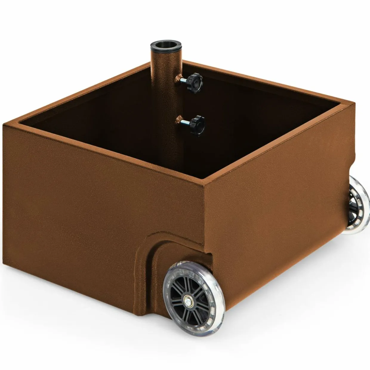 Tangkula 170LBS 2-in-1 Patio Umbrella Base, Fillable Umbrella Stand with 2 Universal Wheels (Black)
