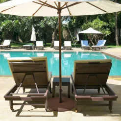 Tangkula 50LBS Patio Umbrella Base, 27.5 inches Round Umbrella Stand with Wheels