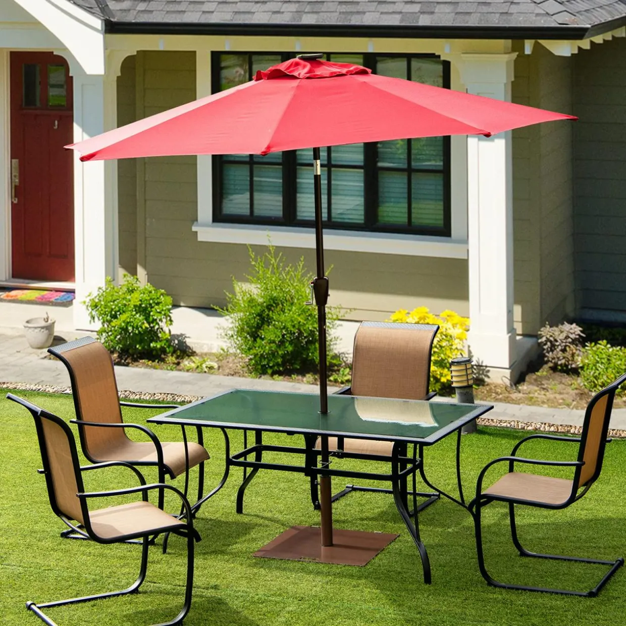 Tangkula 50LBS Patio Umbrella Base, Portable Outdoor Umbrella Base Stand