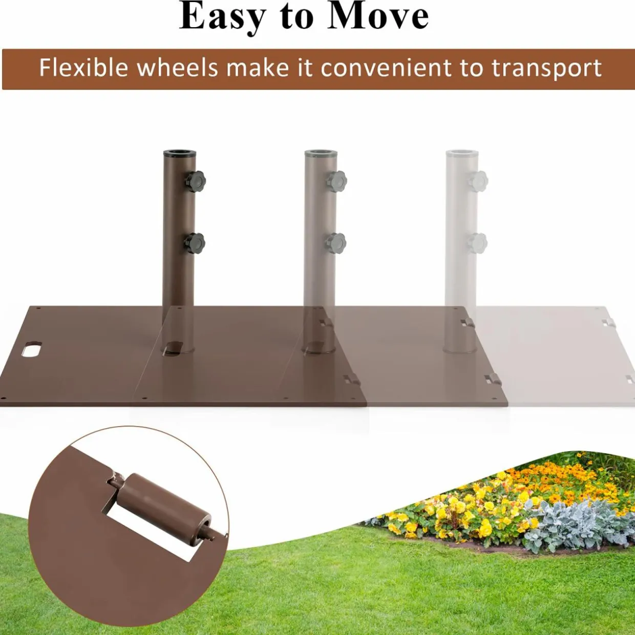 Tangkula 50LBS Patio Umbrella Base, Portable Outdoor Umbrella Base Stand