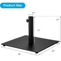 Tangkula 36LBS Square Umbrella Base, Heavy Duty Patio Umbrella Base Stand with 3 Adapters