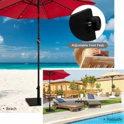 Tangkula 36LBS Square Umbrella Base, Heavy Duty Patio Umbrella Base Stand with 3 Adapters