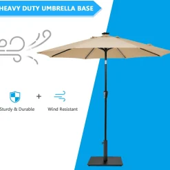 Tangkula 36LBS Square Umbrella Base, Heavy Duty Patio Umbrella Base Stand with 3 Adapters