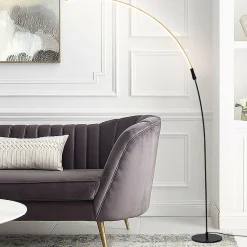 Tangkula LED Arc Floor Lamp, Curved Contemporary Minimalist Standing Lamp with 3 Brightness Levels