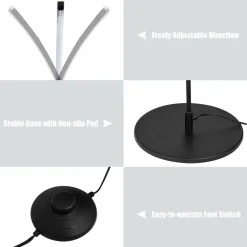 Tangkula LED Arc Floor Lamp, Curved Contemporary Minimalist Standing Lamp with 3 Brightness Levels