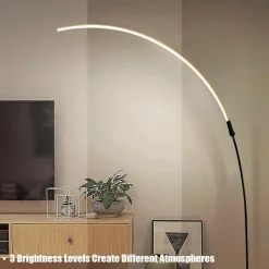 Tangkula LED Arc Floor Lamp, Curved Contemporary Minimalist Standing Lamp with 3 Brightness Levels