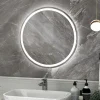 Tangkula LED Bathroom Mirror, Wall Mounted Round Mirror w/ 3-Color Dimmable Lights