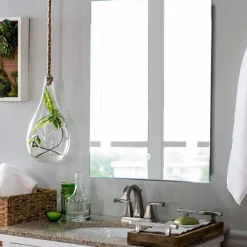TANGKULA LED Bathroom Mirror, Led Backlit Wall-Mounted Makeup Vanity Mirror