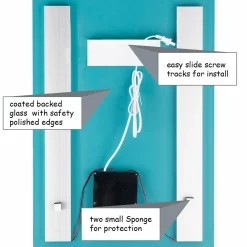 TANGKULA LED Bathroom Mirror, Led Backlit Wall-Mounted Makeup Vanity Mirror