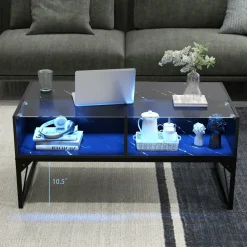 Tangkula LED Coffee Table