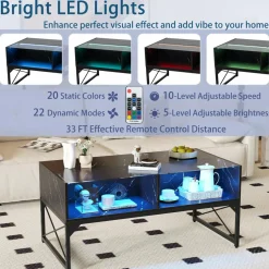 Tangkula LED Coffee Table