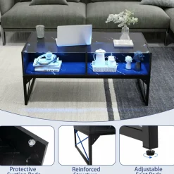 Tangkula LED Coffee Table