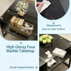Tangkula LED Coffee Table