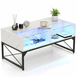 Tangkula LED Coffee Table