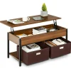 Tangkula Lift Top Coffee Table, Multifunctional Pop-up Central Table with Lifting Tabletop