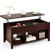 Tangkula Lift Top Coffee Table, with Hidden Storage Compartment and Shelf