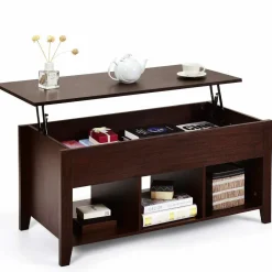 Tangkula Lift Top Coffee Table, with Hidden Storage Compartment and Shelf