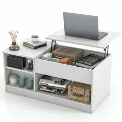 Tangkula Lift Top Coffee Table, Wooden Lift Tabletop Living Room Center Table