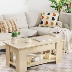 Tangkula Lift Top Coffee Table, Cocktail Table with Lift-Up Desktop