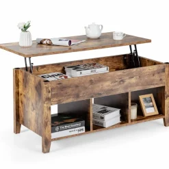 Tangkula Lift Top Coffee Table, with Hidden Storage Compartment and Shelf