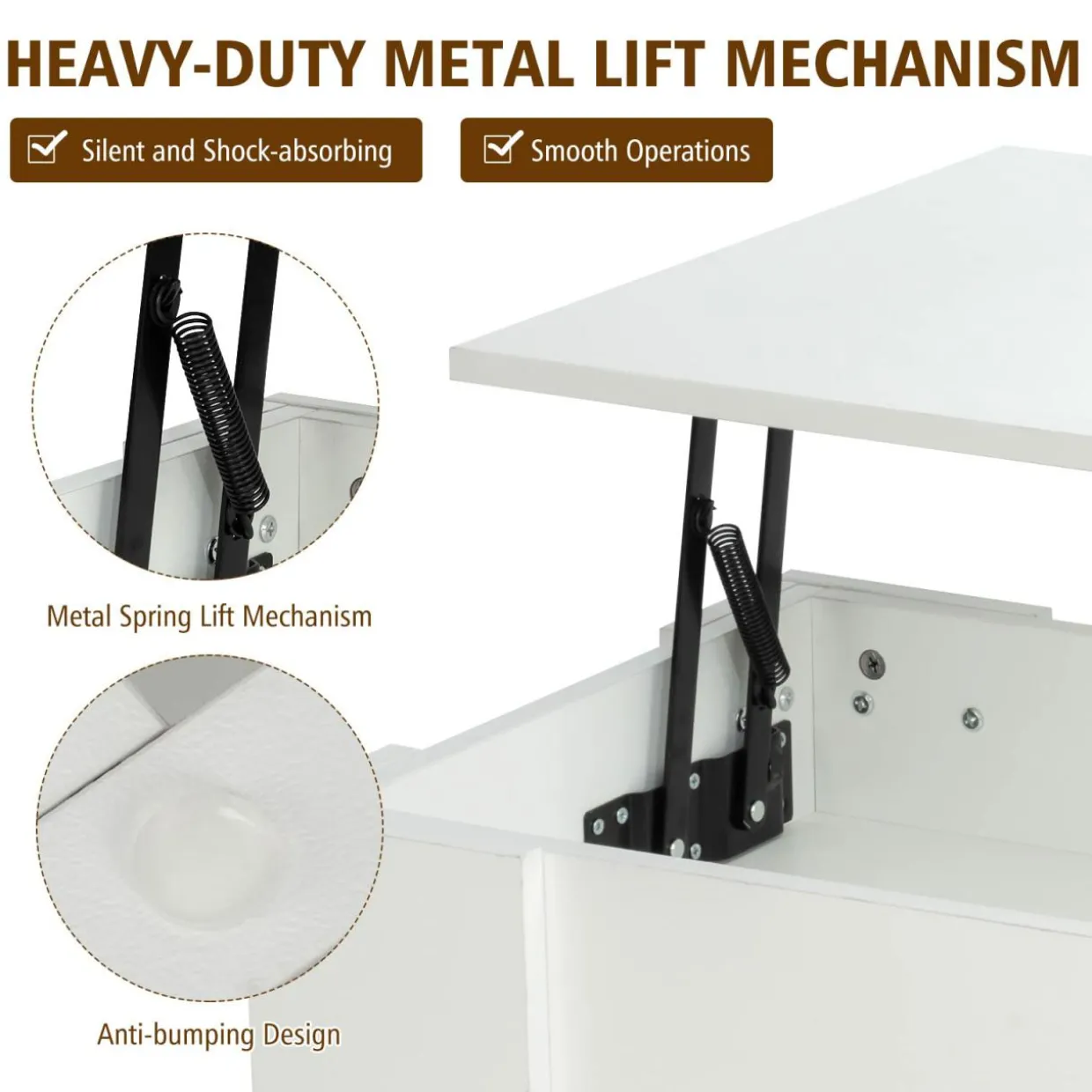 Tangkula Lift Top Coffee Table, Cocktail Table with Lift-Up Desktop