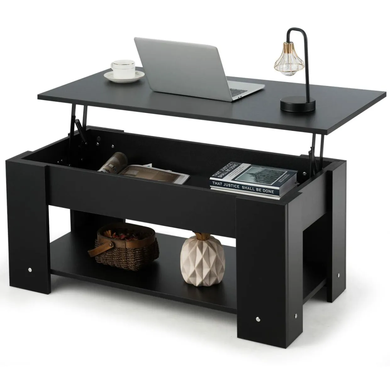 Tangkula Lift Top Coffee Table, Cocktail Table with Lift-Up Desktop