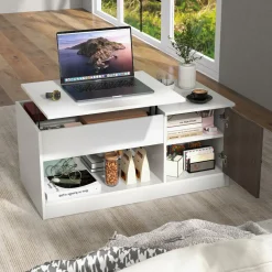 Tangkula Lift Top Coffee Table, Wooden Lift Tabletop Living Room Center Table