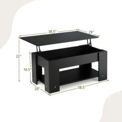 Tangkula Lift Top Coffee Table, Cocktail Table with Lift-Up Desktop