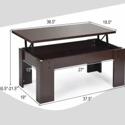 Tangkula Lift Top Coffee Table, w/Hidden Storage Compartment, Cocktail Table