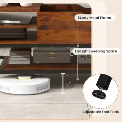 Tangkula Lift Top Coffee Table, Industrial Living Room Table with Hidden Compartment(Industrial, Rustic Brown)