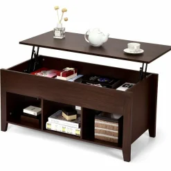 Tangkula Lift Top Coffee Table, with Hidden Storage Compartment and Shelf