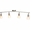 Tangkula 4-Light Adjustable LED Track Lighting, Modern Celing Light Fixture with Glass Shade(Silver)