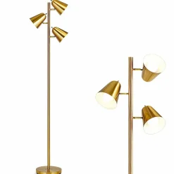 Tangkula 3-Light Floor Lamp, 64" Mid Century Modern 3 Light Tree