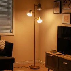 Tangkula 3-Light Floor Lamp, 64" Mid Century Modern 3 Light Tree