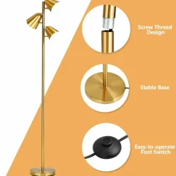 Tangkula 3-Light Floor Lamp, 64