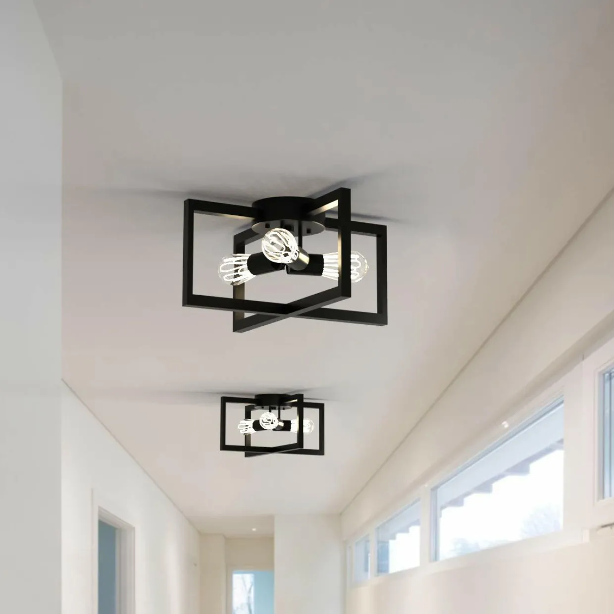 Tangkula 3-Light Flush Mount Ceiling Lamp, 15-Inch Ceiling Light Fixture