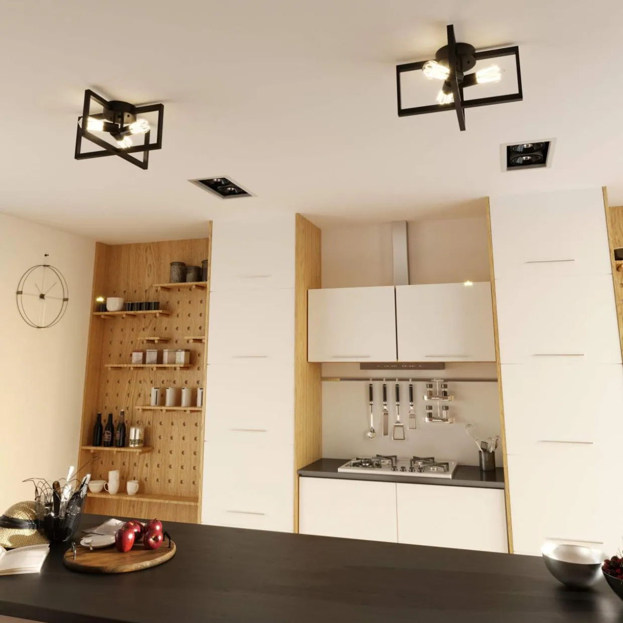 Tangkula 3-Light Flush Mount Ceiling Lamp, 15-Inch Ceiling Light Fixture