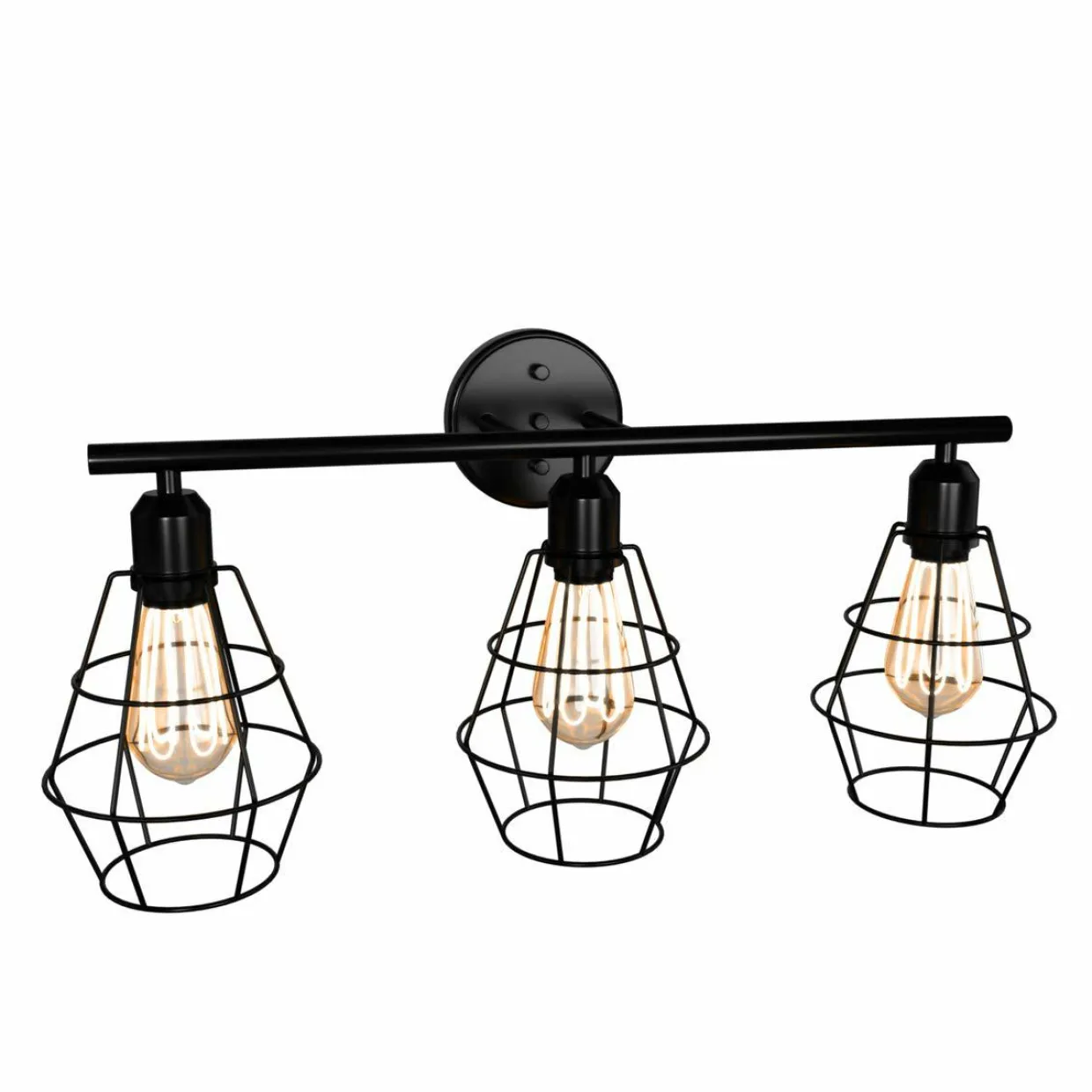 Tangkula 3-Light Industrial Bathroom Vanity Light(Black)